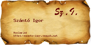 Szántó Igor névjegykártya